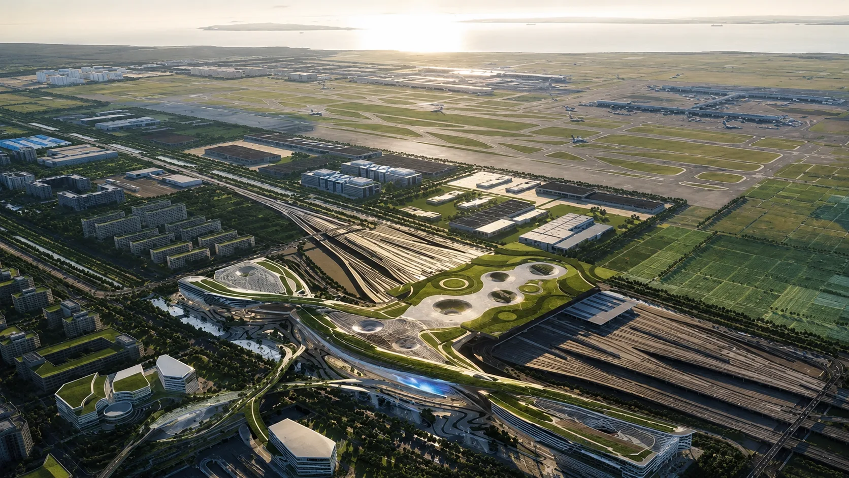 东方枢纽上海东站鸟瞰图